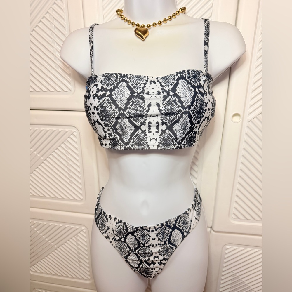 Snakeskin Print Bikini Set